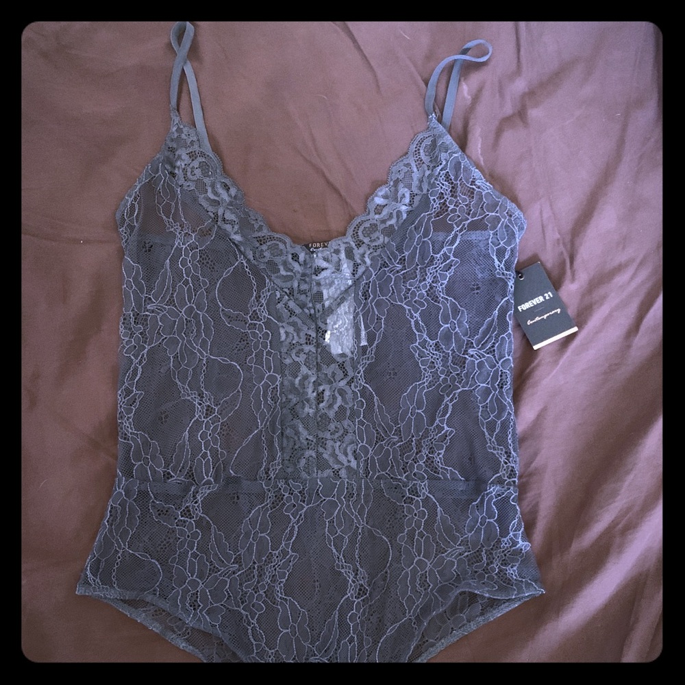 Gray  lingerie top